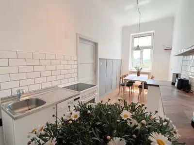 Küche/Küchenzeile in der Unterkunft New City Apartment