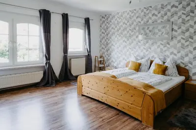 Ein Bett oder Betten in einem Zimmer der Unterkunft Ferienhaus Ricki