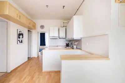 Küche/Küchenzeile in der Unterkunft Beautiful 1 Bedroom Apartment near Schönbrunn