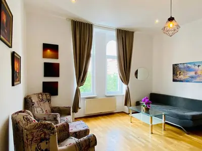 Ein Sitzbereich in der Unterkunft Vienna Riverside Residence MM23