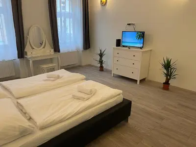 Ein Bett oder Betten in einem Zimmer der Unterkunft Fancy Apartment in the City Center