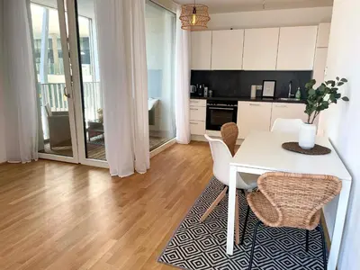 Küche/Küchenzeile in der Unterkunft Urban Oasis: Stylische Wohnung