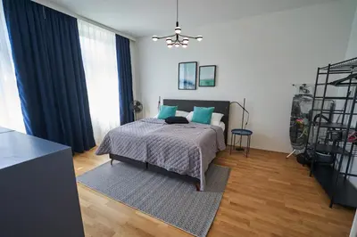 Ein Bett oder Betten in einem Zimmer der Unterkunft Trendy Apartment 2 Zimmer zentral gelegen