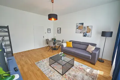 Ein Sitzbereich in der Unterkunft Trendy Apartment 2 Zimmer zentral gelegen