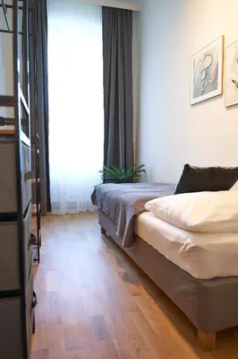 Ein Bett oder Betten in einem Zimmer der Unterkunft Trendy Apartment 3 Zimmer zentral gelegen
