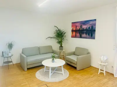 Ein Sitzbereich in der Unterkunft Danuberoom