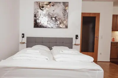 Ein Bett oder Betten in einem Zimmer der Unterkunft Buergerspitalgasse Zentrale Wohnung am Westbahnhof