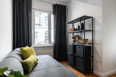 Ein Sitzbereich in der Unterkunft Stylish apartment next to Schwedenplatz
