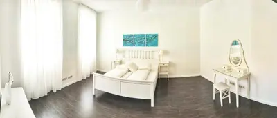 Ein Bett oder Betten in einem Zimmer der Unterkunft Helle Zweiraumwohnung in Wohngebiet
