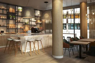 Ein Restaurant oder anderes Speiselokal in der Unterkunft Residence Inn by Marriott Vienna City East
