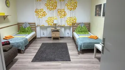 Ein Bett oder Betten in einem Zimmer der Unterkunft One-bedroom flat near Prater and Messe Prater