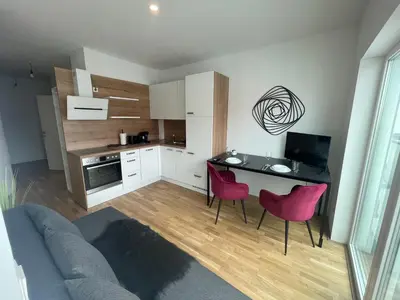 Küche/Küchenzeile in der Unterkunft Swan Stay Property 17
