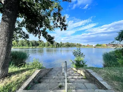 Blick auf einen Fluss in der Nähe der Ferienwohnung