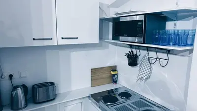 Küche/Küchenzeile in der Unterkunft Space One Vienna - Apartment 1