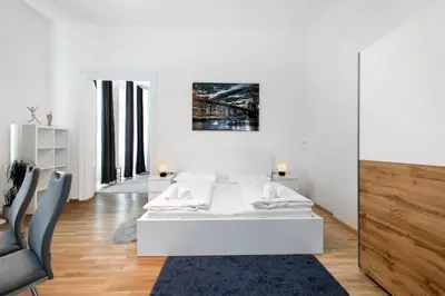 Ein Sitzbereich in der Unterkunft Apartments 4 you