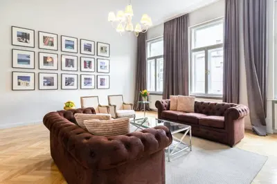 Ein Sitzbereich in der Unterkunft Large Luxury Residence Near Townhall & Votivkirche