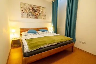 Ein Bett oder Betten in einem Zimmer der Unterkunft ViennaSunshine