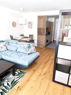 Ein Sitzbereich in der Unterkunft MollArt Apartment