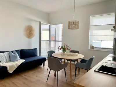Ein Sitzbereich in der Unterkunft Pannonia Apartments