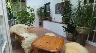 Ein Sitzbereich in der Unterkunft Landhof Ott