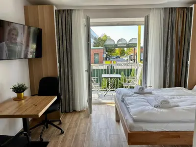 Ein Bett oder Betten in einem Zimmer der Unterkunft AJO Apartments - Vetmed - Self-Check-in