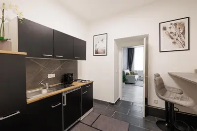 Küche/Küchenzeile in der Unterkunft #16 Relax Apartment Prater/Messe
