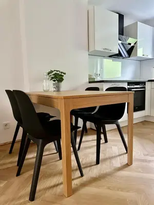 Küche/Küchenzeile in der Unterkunft Viviane Paulos Apartment - Stylish apartment at Wienerberg