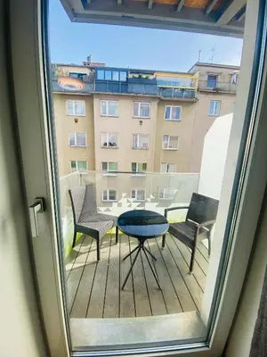 Ein Balkon oder eine Terrasse in der Unterkunft Siebenbrunneng. Nice