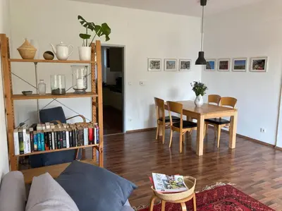 Ein Sitzbereich in der Unterkunft Wohnung im Grünen