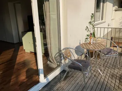 Ein Balkon oder eine Terrasse in der Unterkunft Wohnung im Grünen