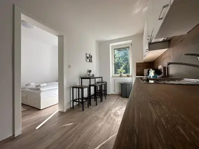 Küche/Küchenzeile in der Unterkunft FeelHome-GolfClub-Balkon-4 Gäste-WiFi-Smart TV