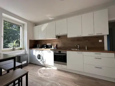 Küche/Küchenzeile in der Unterkunft FeelHome-GolfClub-Balkon-4 Gäste-WiFi-Smart TV