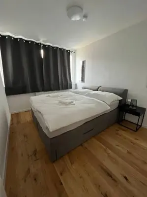 Ein Bett oder Betten in einem Zimmer der Unterkunft FarawayHomes Studio Vienna #H1