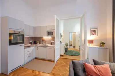 Küche/Küchenzeile in der Unterkunft Cosy City Center Apartment