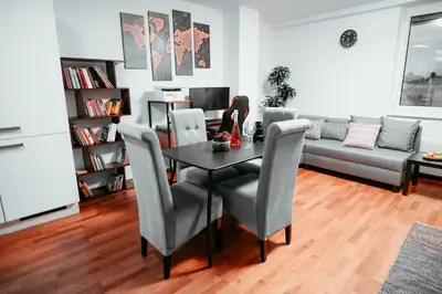 Ein Sitzbereich in der Unterkunft Vienna Shopping Center 8 Appartment