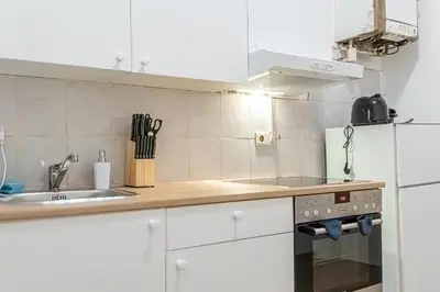 Küche/Küchenzeile in der Unterkunft Comfortable 2BR Apt for 5, Near Wiener Stadthalle