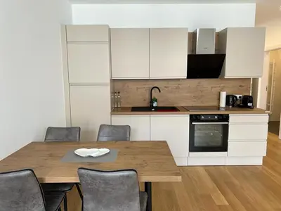 Küche/Küchenzeile in der Unterkunft New Central Apartments Westbahnhof