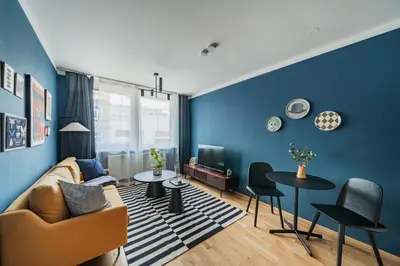 Ein Sitzbereich in der Unterkunft Modern Living Apartments Vienna, 15 min to center
