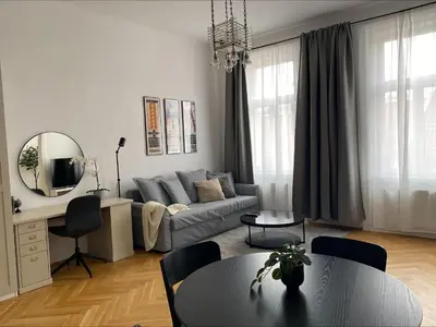 Ein Sitzbereich in der Unterkunft Cosy apartment in Mariahilf close to citycenter
