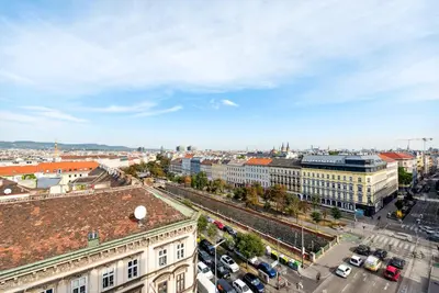 Ein allgemeiner Blick auf Wien oder ein Stadtblick von der Ferienwohnung aus