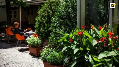 Ein Garten an der Unterkunft Schlossquadrat Apartement 14 A