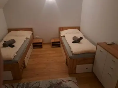 Ein Bett oder Betten in einem Zimmer der Unterkunft Haus Eichkogel Guntramsdorf