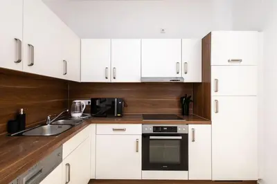 Küche/Küchenzeile in der Unterkunft Diamond Apartment Vienna