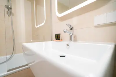 Ein Badezimmer in der Unterkunft Vienna Residence, Vorgartenstraße - Leopoldstadt