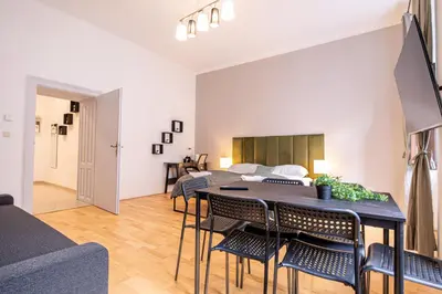 Ein Sitzbereich in der Unterkunft Comfortable 2-Bedroom Apartment in Vienna