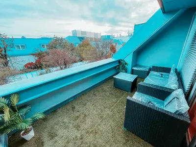 Ein Balkon oder eine Terrasse in der Unterkunft Vienna Shopping Center 14 Apartment