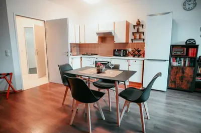 Küche/Küchenzeile in der Unterkunft Vienna Shopping Center 14 Apartment