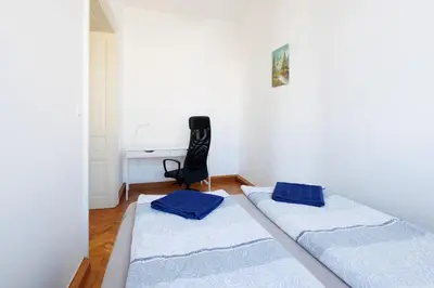 Ein Bett oder Betten in einem Zimmer der Unterkunft Central apartment - private sauna