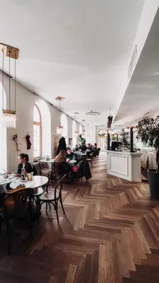 Ein Sitzbereich in der Unterkunft Hotel Babula am Augarten