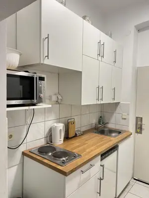 Küche/Küchenzeile in der Unterkunft Prater Apartments I Leopoldstadt